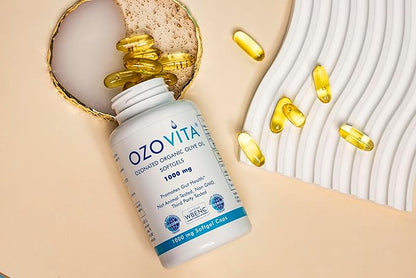 Ozonated Organic Olive Oil – 1000mg per Softgel – 60 Softgels (2-Month Supply)