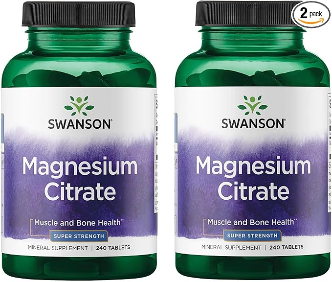 Swanson Super-Strength Magnesium Citrate (112.5 Mg Per Tablet) 240 Tabs (2 Pack)