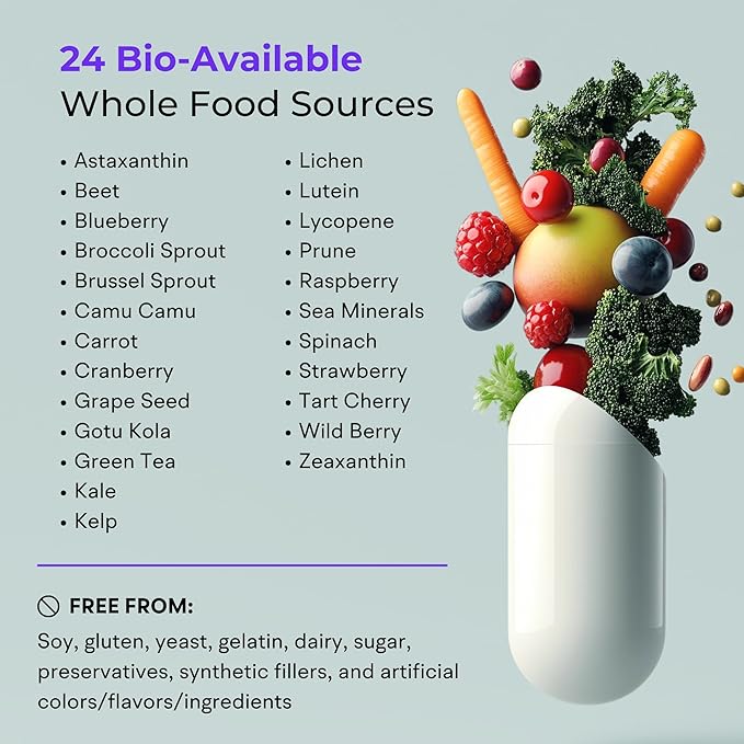 Multivitamin for Women (120 Vegetarian Capsules) Whole Food Vitamin with Essential Nutrients, Natural Calcium, Magnesium, Selenium, Zinc, Biotin, Vitamin A, B6, C, D3, E, K and More