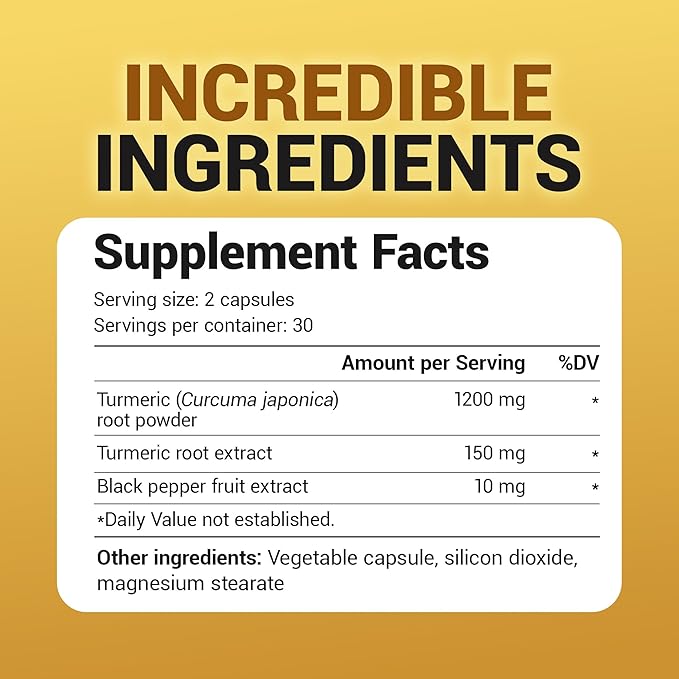 Dr. Berg (Only 2 Per Day) Turmeric Supplement with Black Pepper (BioPerine) - 1350 mg Turmeric Curcumin Supplement with 95% Curcuminoids – Turmeric Curcumin with Black Pepper – 60 Turmeric Capsules