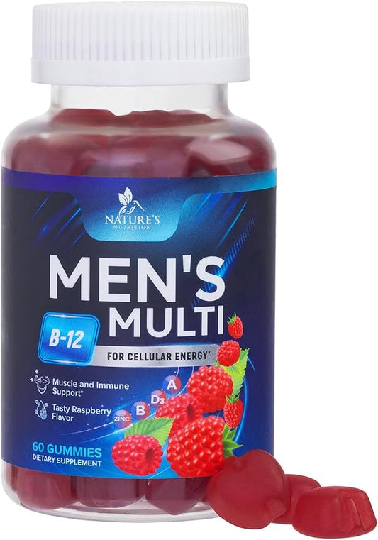 Multivitamin for Men - Daily Mens Multivitamins & Multiminerals with Vitamin D, Vitamin C, B12 Zinc & More - Energy, Memory, Focus & Immune Health Support - Essential for Men Over 40 - 60 Capsules