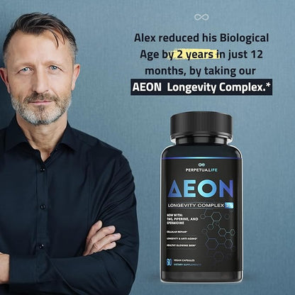 Anti Aging Supplement NAD Complex AEON with Nicotinamide, Fisetin, Quercetin, Resveratrol, Astragalus, Collagen, CoQ10, L-Theanine, EGCG