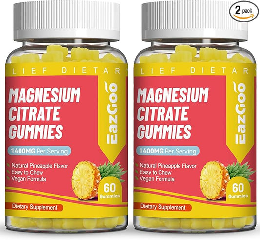 1400MG Magnesium Citrate Gummies, High Absorption Magnesium Gummies for Adults, Extra Strength Magnesium Gummy Supplement for Healthy Relaxation, Vegan, Non-GMO, 120 Gummies