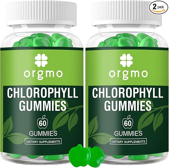 Chlorophyll Gummies Sugar Free with Unfiltered ACV & Vitamin D – Energy Boost | Immune & Digestion System Support | Internal Deodorant | Skin Care, Vegan Non-GMO