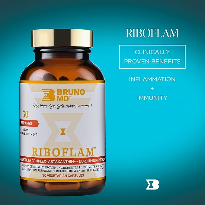 Riboflam, Clinically Proven Immune System Booster Ingredients, Healthy Inflammatory Response, Curcumin Phytosome, Nucleotides, 100% Vegan