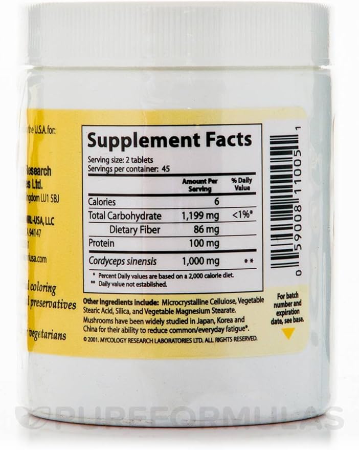 Cordyceps Sinensis-MRL 500 mg - 90 Tablets by Mycology Research Laboratories