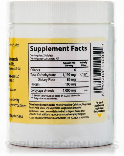Cordyceps Sinensis-MRL 500 mg - 90 Tablets by Mycology Research Laboratories