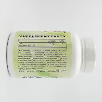 Zinc 20 MG, 250 Tablets