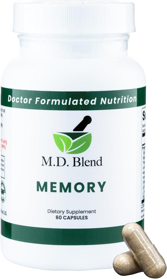 Memory - Natural Blend - Expert Formulated Supplement for Cognitive Wellness, Memory, & Neural Function - Premium L-Tyrosine, Phosphatidylserine, Bacopa Monnieri - 30 Capsules 1 Pack