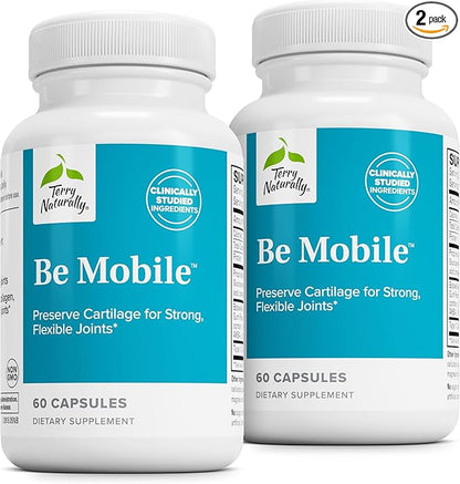Terry Naturally Be Mobile - Collagen Supplement for Joint Health Support - Dietary Supplement with Boswellia Extract & Type II Collagen - Lower Back & Knee Support Supplement - 60 Capsules (Pack of 2)