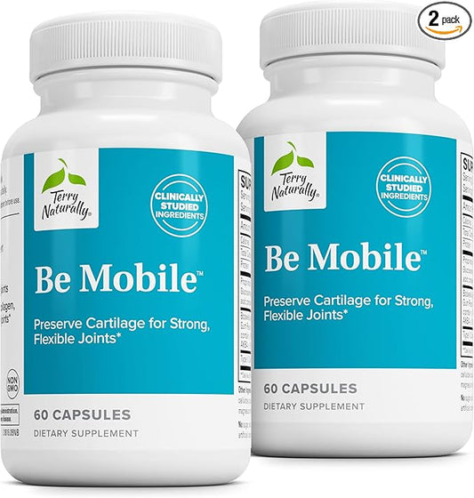 Terry Naturally Be Mobile - Collagen Supplement for Joint Health Support - Dietary Supplement with Boswellia Extract & Type II Collagen - Lower Back & Knee Support Supplement - 60 Capsules (Pack of 2)