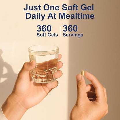 Carlson - Vitamin D3 5000 IU (125 mcg), Bone Health, Muscle Health, Cholecalciferol, Vitamin D Supplements, Vitamin D3 Soft Gels, 360 Softgels