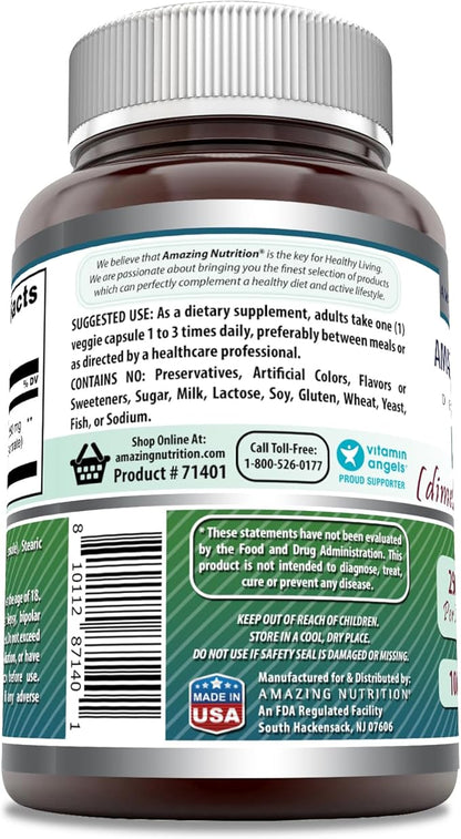Amazing Formulas DMAE Supplement | 250 Mg Per Serving | 200 Veggie Capsules | Non-GMO | Gluten Free | Made in USA