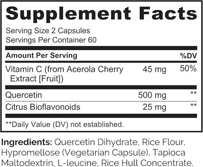 NATURELO Quercetin Citrus Bioflavonoid Complex with Enhanced Absorption - 120 Vegetarian Capsules (Pack of 2)
