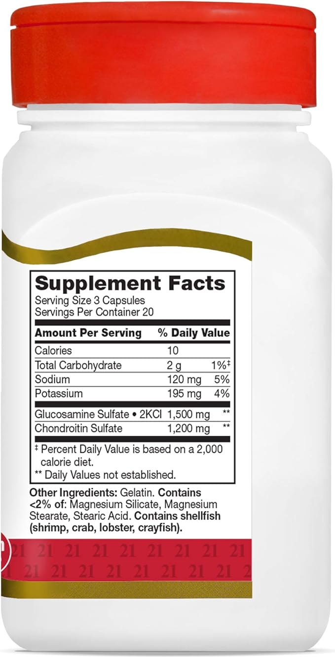 21st Century Glucosamine Chondroitin 500/400mg - Double Strength, cp 60 Count