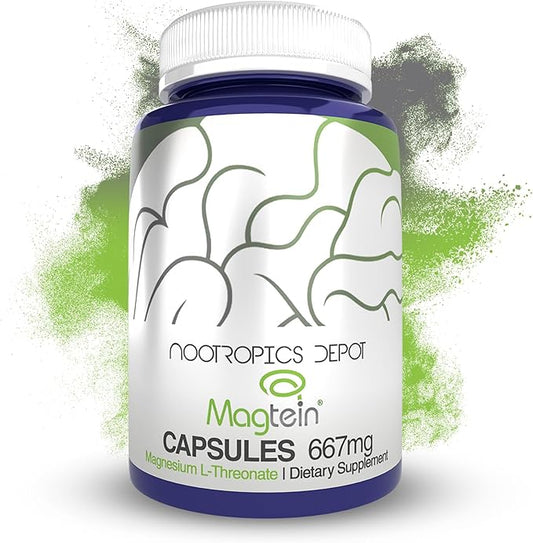 Nootropics Depot Magtein Magnesium L-Threonate Capsules | 540 Count | Mineral Supplement | Natural | Supports Mitochondrial Function | Boosts Energy and Cognitive Function
