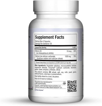Maxi Health Cal-D-Max - Calcium Citrate - with Vitamin D3 - Bone Support - 120 Capsules - Kosher