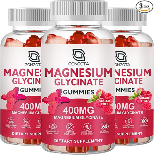 Magnesium Glycinate Gummies 400 mg with 100 mg Composite magnesium - Chelated Magnesium Potassium Supplement with Vitamin D, B6 Supports Calm, Sleep, Memory & Muscle Cramps,Sugar Free - 180 Gummies