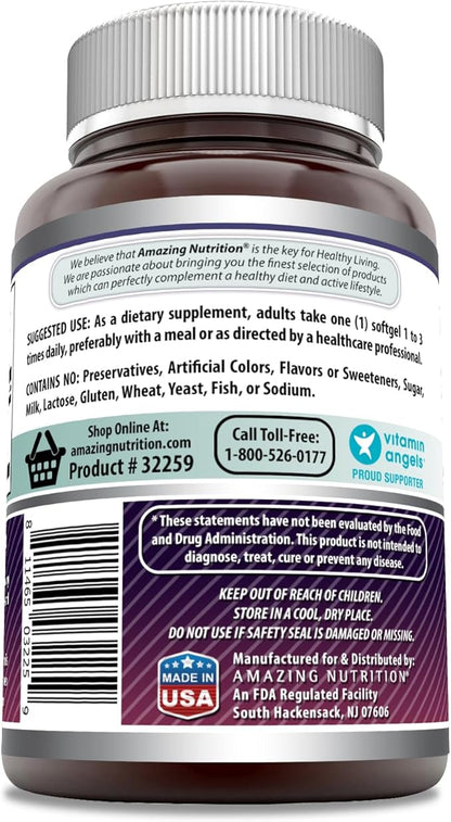 Amazing Formulas Black Currant 1500 Mg Per Serving | 200 Softgels | with GLA (Gamma-Linolenic Acid) | Non-GMO | Gluten Free