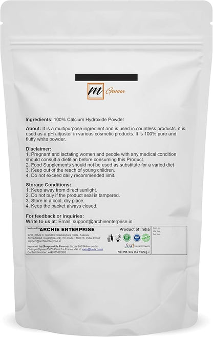 100% Natural Calcium Hydroxide Powder for Food & Cosmetics 227 GMS / 0.5 LBS