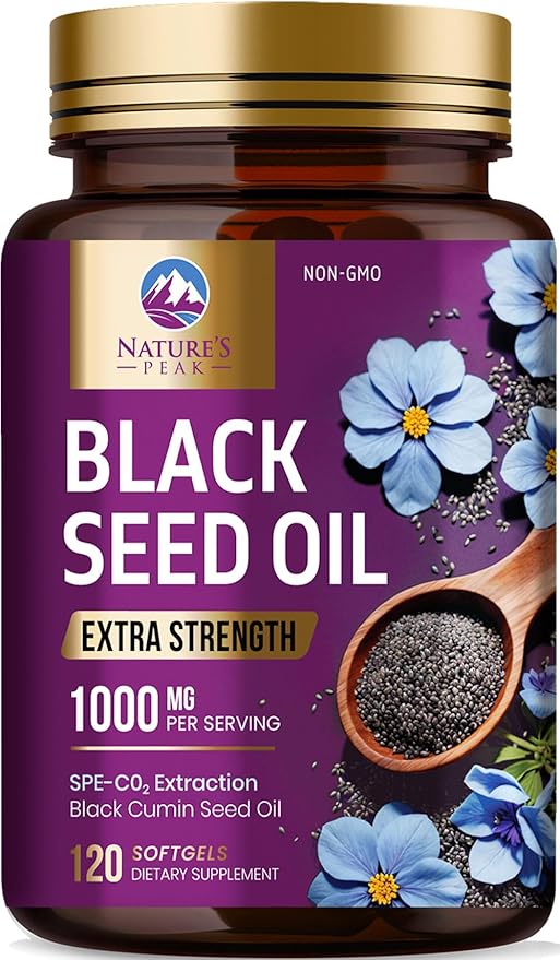 Black Seed Oil 1000mg - Premium Extra Strength Nigella Sativa Blackseed Oil - Black Cumin Seed Oil Skin, Digestive Health & Immune Support - Non-GMO Antioxidant, Gluten Free Supplement - 120 Softgels