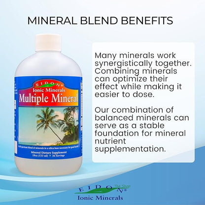 Eidon Ionic Minerals Multiple Minerals Supplement - Ionic Trace Mineral Drops for Water, Natural Liquid Vitamins to Support Heart Health and Hydration, No Additives or Preservatives - 18 oz