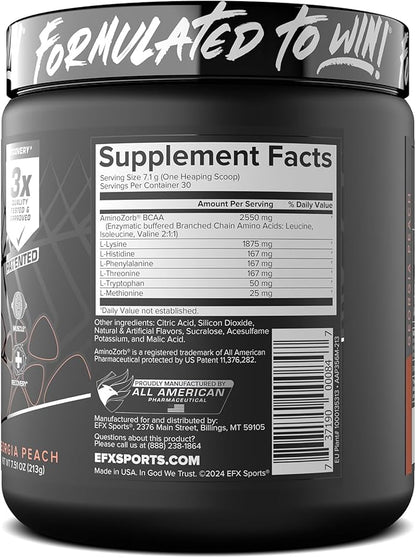 EFX Sports Training Ground EAA | Essential Amino Acids Supplement | Energy & Protein Synthesis | Pre, Intra, or Post Workout | 40 Servings (Georgia Peach)