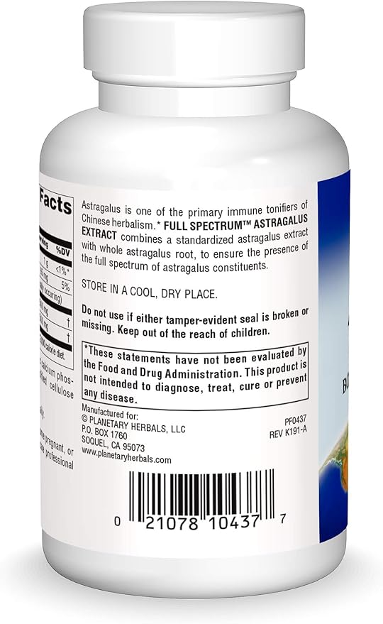 Planetary Herbals Full Spectrum Astragalus Extract, Botanical for Immune System Support*, 500 mg - 120 Tablets