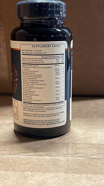 WINDSOR BOTANICALS Cortisol Blocker and Liquid Melatonin 3mg General Wellness Bundle