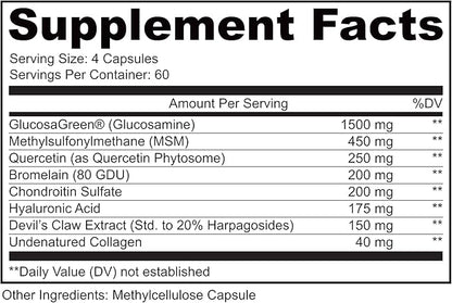 LIVELY VITAMIN CO. Joint Jive - Lubricate Joints (Knee, Ankle, Neck, Shoulder, Back) - Collagen - Glucosamine - MSM - Quercetin - Chondroitin - Devils Claw - Shellfish-Free Formula - 240 Count