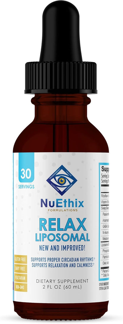 NuEthix Formulations Relax Liposomal Supplement Formula to Support Relaxation & Calm, 2 Fluid Ounces, 30 Servings