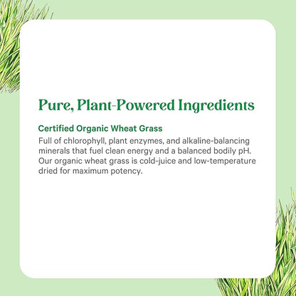 PURE SYNERGY Organic Wheat Grass Juice Powder | Chlorophyll-Rich Green Juice Powder | Raw Organic USA Wheat Grass | for Energy, Alkaline Balance, and Digestion Support (5.3 oz.)