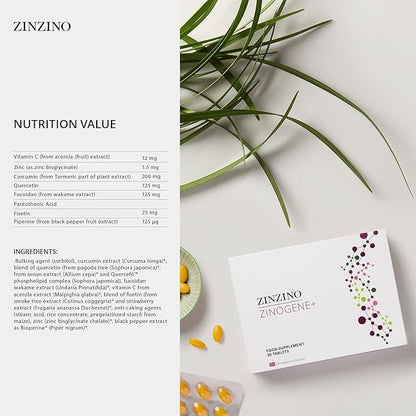 ZinoGene+ - Deep Cleanse Supplement with Fucoidans, Polyphenols, Vitamin C & Zinc - Supports Revitalized Health - 30 Tablets