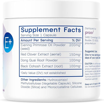 Proov - Boost Supplement for Women - Promotes Estrogen Production - Fertility & Menopausal Support for Women - Hormonal Balance - Evening Primrose Oil Red Clover, Dong Quai, Black Cohosh - 30 Capsules