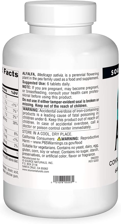 Source Naturals Alfalfa 10 Grain Dietary Supplement - 1000 Tablets