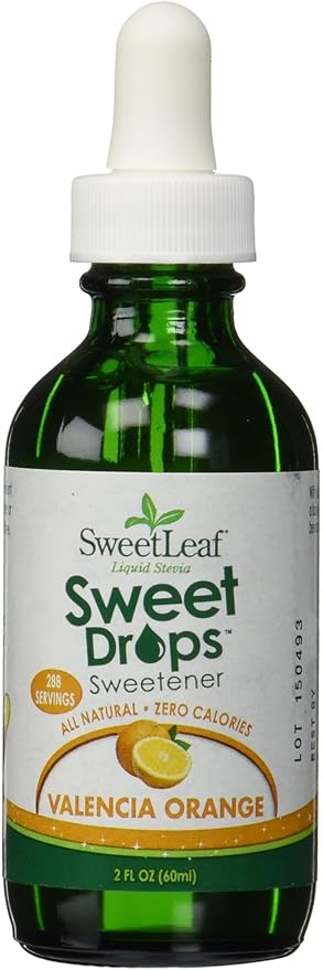 SweetLeaf Sweet Drops - Flavored Stevia Liquid Sweetener, Organic Stevia Extract, Zero Calories, Gluten Free, Keto Friendly, Non GMO, Natural Flavor - Valencia Orange, 2 Fl Oz (Pack of 1)