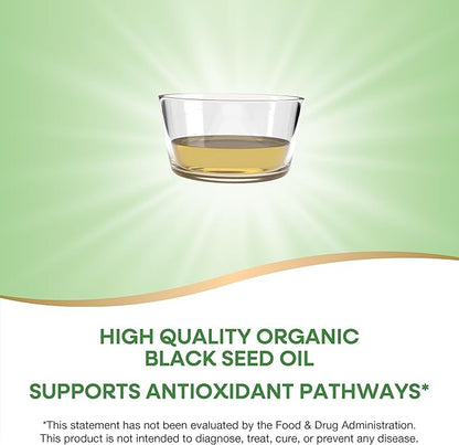 Nature's Way Organic Black Seed Oil, Supports Antioxidants Pathways*, Cold-Pressed, Vegan, Gluten Free, 8 fl oz (Packaging May Vary)