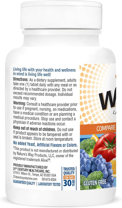 21st Century Wellify Men's Energy Multivitamins with Minerals, 65 Count