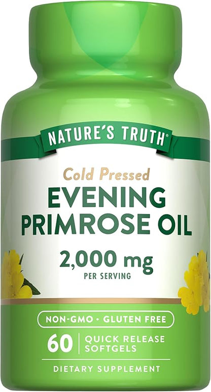 Nature's Truth Evening Primrose Oil Softgels | Cold Pressed | Non-GMO & Gluten Free Supplement