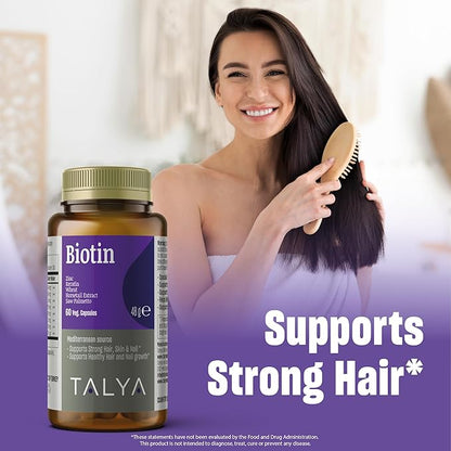 Biotin with Zinc & Keratin | 2500 mcg, Hair Growth Support Pills for Women & Men | Dietary Supplement for Hair, Skin & Nail | Vegan | Non-GMO | 60 Tablets