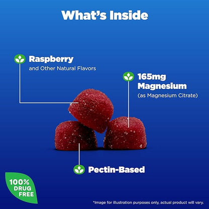 Natrol Mood + Stress Magnesium Citrate 330mg, Dietary Supplement for Mood and Occasional Stress Support, 60 Raspberry-Flavored Gummies, 15-Day Supply