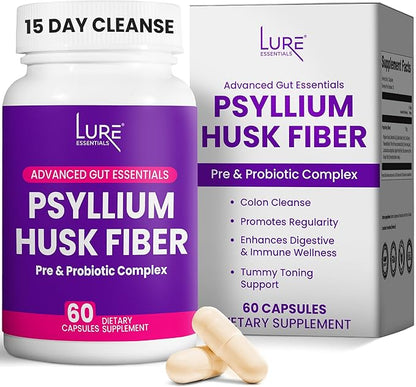 Lure Essentials BellyOrb & Colon Cleanse Psyllium Husk Fiber Supplement: Synergistic Bundle for a Happy Gut and Healthy Belly