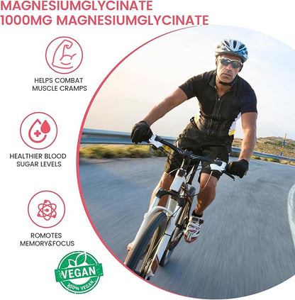 Magnesium Glycinate Gummies 1000mg - 90 Ct | Magnesium Potassium Supplements for Relaxation, Stress Relief, with Vitamin D, B6, CoQ10 for Calm Mood & Sleep Support - Raspberry Gummies