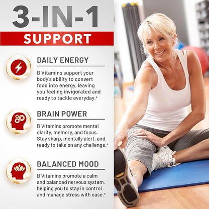 Divine Bounty Super B Complex Vitamins - All B Vitamins Including B12, B1, B2, B3, B5, B6, B7, B9, Folic Acid - Vitamin B Supplement - Support Healthy Energy Metabolism - 180 Vegetarian Capsules