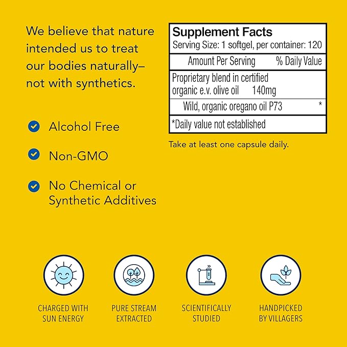 NORTH AMERICAN HERB & SPICE Super Strength Oreganol P73 - Pack of 3, 120 Softgels - Immune System Support - Non-GMO, Vegan Friendly - 360 Total Servings