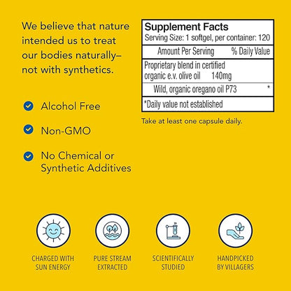 NORTH AMERICAN HERB & SPICE Super Strength Oreganol P73 - Pack of 3, 120 Softgels - Immune System Support - Non-GMO, Vegan Friendly - 360 Total Servings