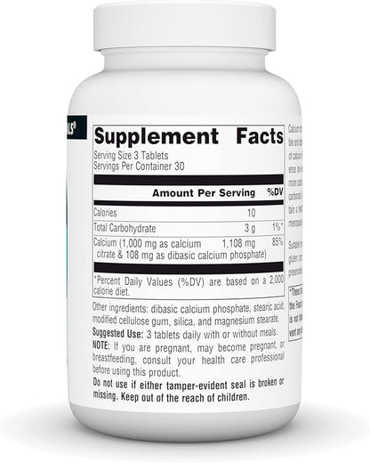 SOURCE NATURALS Calcium Citrate 1,000 mg of Calcium per Serving, 90 Count