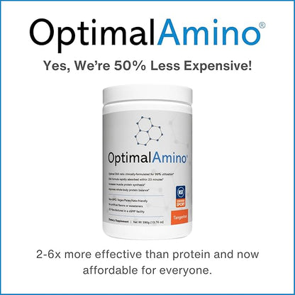 optimal amino Amino Acid Powder | 99% Utilized Essential Amino Acid (EAA) Supplement | Pre/Post Workout & Muscle Recovery | NSF for Sport Certified | Tangerine Flavor