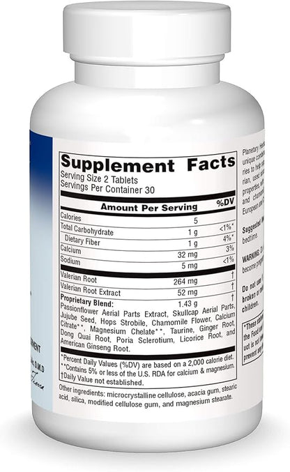 Planetary Herbals Valerian Easy Sleep Tablets, 60 Count