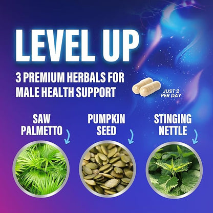 Prostate Health Supplements for Men - Potent 3X Formula with Saw Palmetto + Stinging Nettle + Pumpkin Seed Extract, Bottled in USA, Prostate Supplement, DHT Blocker for Urinary Support - 120 Capsules